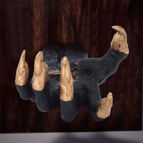 Witch's Demon Hand Wall Hanging Statues - Gothic Resin Retro Wall Art Witch Decorations，Aesthetic Art Sculpture，Creative Props Halloween Decorations for Living Room, Entrance Hall, Room (Black)