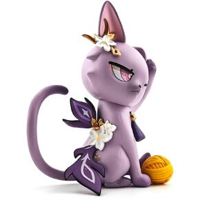 Genshin Impact Cat Figurine - 3.75" Cute Anime Collectible Figure, Diluc/Childe/Keqing, Gift for Fans and Cat Lovers,