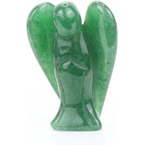 Ouubuuy Crystal Angel Figurines Statues 4 pcs Natural Gemstone Carved Pocket Guardian Angel 1.5 inch for Healing Reiki Spiritual Gift Cute Meditation Office Room Desk Decor