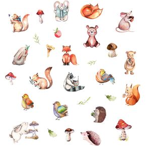 ملصقات جدارية على شكل فطر سنجاب أرنب أرنب قنفذ، ملصقات جدارية لحيوانات الغابة للأطفال، ملصقات جدارية لحيوانات الغابة لغرفة الأطفال وديكور جدار حضانة الأطفال، ملصقات جدارية للأطفال، شارات جدارية للأطفال in Kuwait