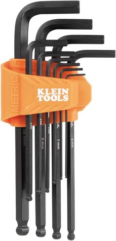 Klein Tools BLS22 22-Piece Long Ball-End Hex Key Wrench Set, SAE and Metric, Heat-Treated, L-Style, 1/16-Inch to 3/8-Inch and 1.5mm to 10mm in Saudi Arabia