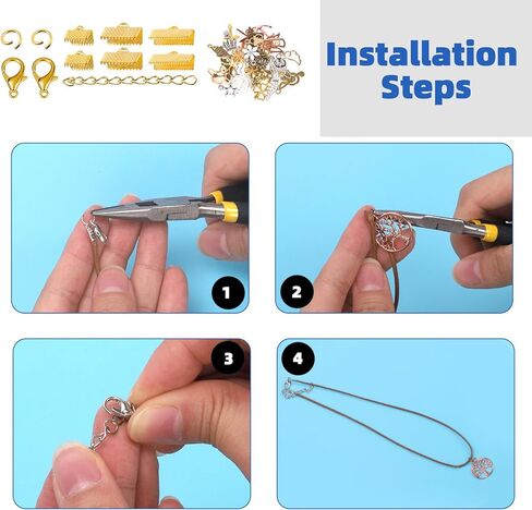 Glarks 430Pcs Bronze Ribbon Bracelet Kit Bookmark Pinch Crimp Ends Lobster Clasps with Open Jump Rings and Chain Extenders for DIY Making Bookmark Pinch Bracelet Choker Necklace in Saudi Arabia