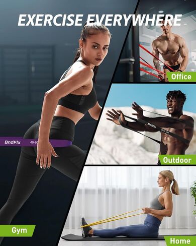 Resistance Bands Set, Exercise Workout Bands for Fitness Training, 5-125 lbs, Includes Pull Up Assist Bands, Carrying Bag Gray in Saudi Arabia