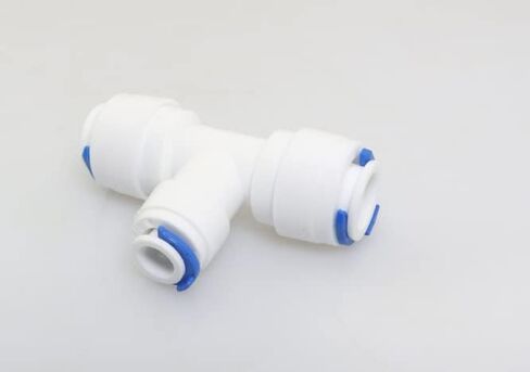 ZYAMY 2 قطعة 3/8 بوصة × 3/8 بوصة × 1/4 بوصة على شكل حرف T 3 اتجاهات أنبوب OD دفع مناسب وصلات بلاستيكية سريعة التوصيل ملحقات تنقية المياه in Saudi Arabia