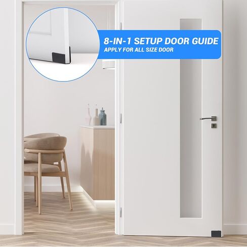 Sliding Barn Door Bottom Floor Guide Matte Black Floor Guide Wall Mounted Roller, U Shape, Flexible Adjustable Fit Distance with Hardware, Flush Flat Bottom Design for Door Cabinet Closet, Black in Saudi Arabia