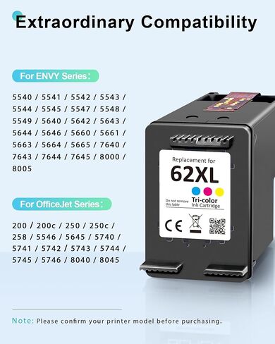 65XL Ink Cartridges Compatible for HP Ink 65 XL Black and Color Combo Pack Printer Ink 65XL for DeskJet 3755 3772 3700 3752 2600 2622 for Envy 5055 5000 5070 for AMP 100 120 130 Printer in Saudi Arabia