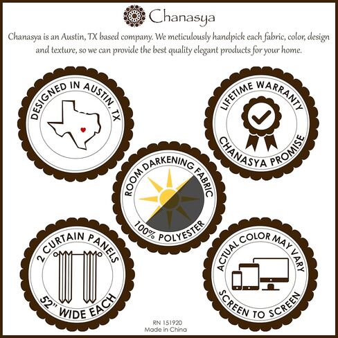 ستائر Chanasya Premium المكونة من لوحتين منقوشة بأوراق الشجر - علامة تبويب خلفية، علامة تبويب حلقية - لغرفة نوم غرفة المعيشة التي تعمل بنظام Windows - ستائر تعتيم جزئية للغرفة للخصوصية - 52 × 84 بوصة - بني in Kuwait