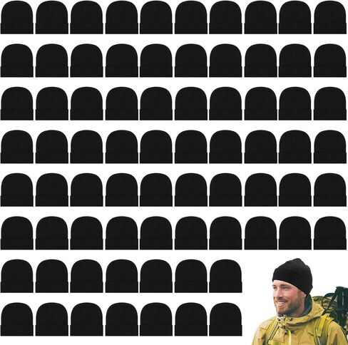 250 Pack Winter Beanie Hats Bulk for Homeless Donation Unisex Warm Knitted Beanie Skull Cap for Outdoor in Saudi Arabia
