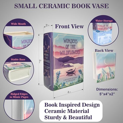Book Vase, Small Book Shaped Vase, Pencil Holder, Living Room Decor, Cute Home Decor, Book Vase for Flowers, Funky Decor, Book Shaped Vase in Saudi Arabia