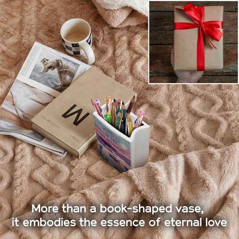 Book Vase, Small Book Shaped Vase, Pencil Holder, Living Room Decor, Cute Home Decor, Book Vase for Flowers, Funky Decor, Book Shaped Vase in Saudi Arabia