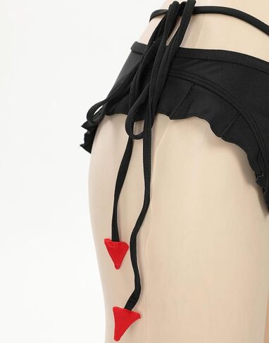 MEOWCOS المرأة بيكيني مجموعات القوطية ثوب السباحة الظلام الخفافيش الرسن الرقبة الصدر انقطاع قطعتين ملابس السباحة in Kuwait