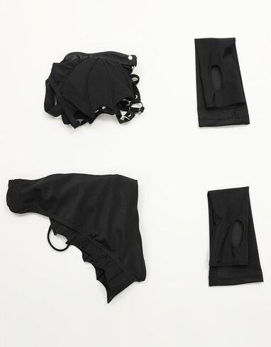 MEOWCOS المرأة بيكيني مجموعات القوطية ثوب السباحة الظلام الخفافيش الرسن الرقبة الصدر انقطاع قطعتين ملابس السباحة in Kuwait