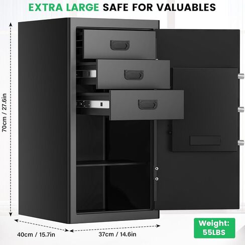 2.6 Cub Large Home Safe Box, Anti-theft Home Security Safe Box with Programmable Keypad, Spare Keys and Removable Shelf, Digital Safe for Home Money Firearm Documents Valuables in Saudi Arabia