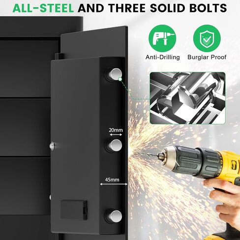 2.6 Cub Large Home Safe Box, Anti-theft Home Security Safe Box with Programmable Keypad, Spare Keys and Removable Shelf, Digital Safe for Home Money Firearm Documents Valuables in Saudi Arabia