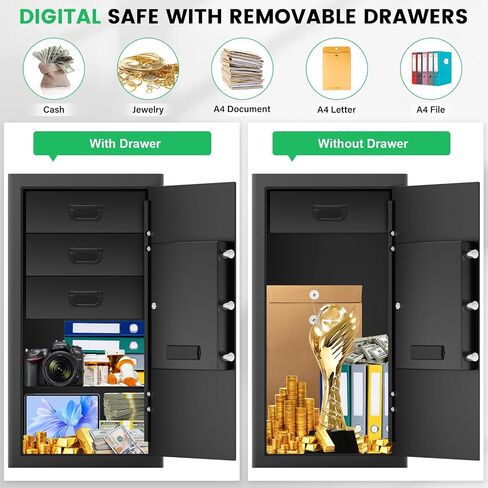 2.6 Cub Large Home Safe Box, Anti-theft Home Security Safe Box with Programmable Keypad, Spare Keys and Removable Shelf, Digital Safe for Home Money Firearm Documents Valuables in Saudi Arabia