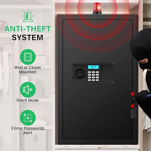 2.6 Cub Large Home Safe Box, Anti-theft Home Security Safe Box with Programmable Keypad, Spare Keys and Removable Shelf, Digital Safe for Home Money Firearm Documents Valuables in Saudi Arabia