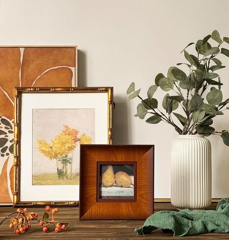 إطار صورة حائط خشبي لبيت المزرعة مقاس 4 × 4، إطار صورة بني ريفي مع ملف تعريف مسطح عريض، إطارات عائلية مربعة خشبية عتيقة in Kuwait