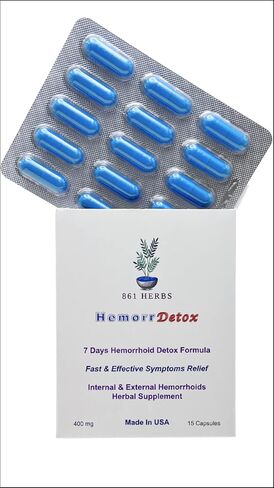 Hemorrhoid Detox 7 Days 15 Capsules,Addresses Underlying Causes, Natural Relief,Vein Purification in Saudi Arabia