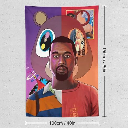 gbax The Kanye غلاف الألبوم مغني الراب نسيج العلم للمنزل كلية النوم لغرفة النوم جدار ديكور 40 * 60in in Saudi Arabia