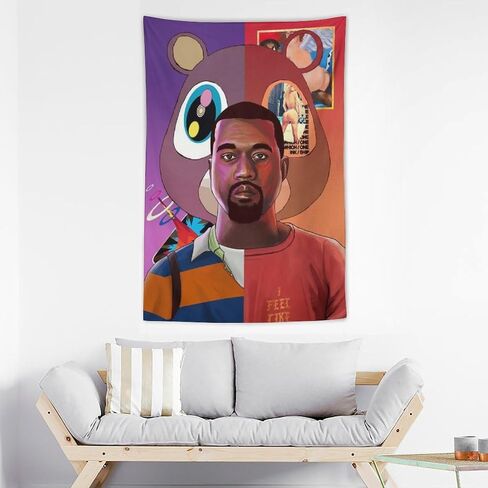 gbax The Kanye غلاف الألبوم مغني الراب نسيج العلم للمنزل كلية النوم لغرفة النوم جدار ديكور 40 * 60in in Saudi Arabia
