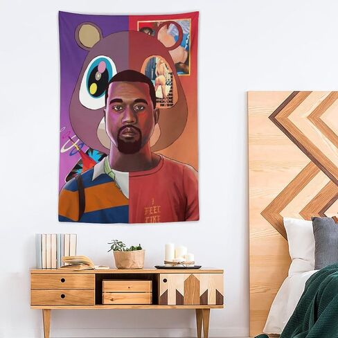 gbax The Kanye غلاف الألبوم مغني الراب نسيج العلم للمنزل كلية النوم لغرفة النوم جدار ديكور 40 * 60in in Saudi Arabia