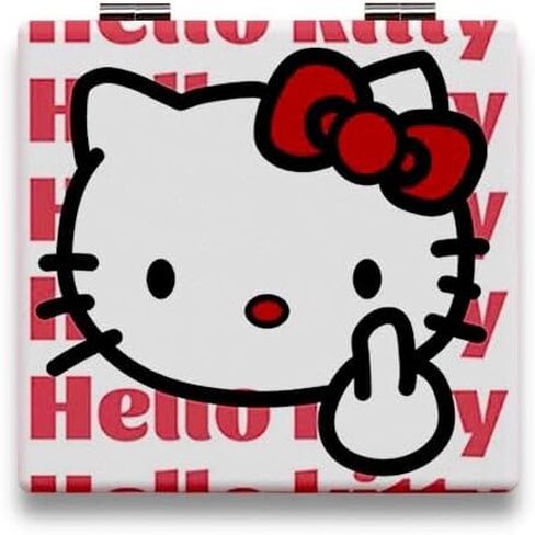 مرآة KOZUKI Kitty المدمجة، مرآة كيتي الوردية المدمجة، مرآة مكبرة وردية، مرآة حمل مرآة مكياج (وردي) in Saudi Arabia