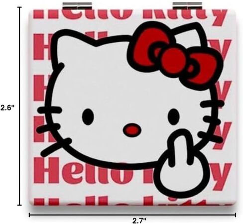 مرآة KOZUKI Kitty المدمجة، مرآة كيتي الوردية المدمجة، مرآة مكبرة وردية، مرآة حمل مرآة مكياج (وردي) in Saudi Arabia