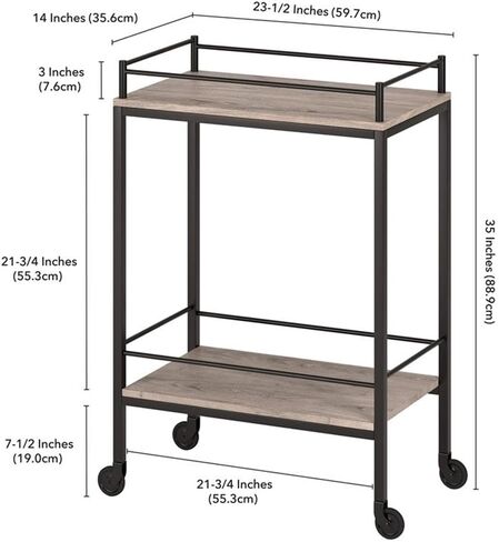 Barnes 23.5'' Wide Rectangular Bar Cart in Black Grain in Saudi Arabia