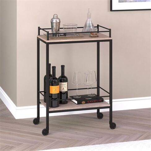 Barnes 23.5'' Wide Rectangular Bar Cart in Black Grain in Saudi Arabia
