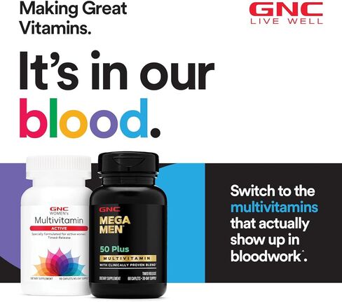 GNC Women's Active Multivitamin | Supports an Active Lifestyle | 30+ Nutrient Formula | Promotes Bone & Joint Health, Helps Energy Production | Clinically Studied Daily Vitamin | 90 Caplets in Saudi Arabia