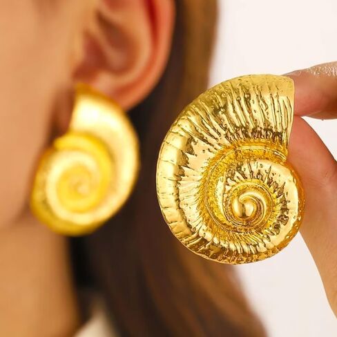 Conch Starfish Seashell Earrings Gold Stud Earrings for Women Boho Ocean Scallop Shell Earrings Gold Earrings Summer Beach Jewelry Gifts in Saudi Arabia