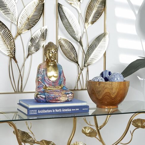 The Novogratz Resin Buddha Decorative Sculpture Home Decor Statue, Accent Figurine 8" x 6" x 12", Multi Colored in Kuwait