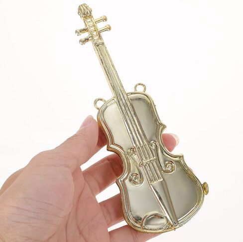 Toyvian 12pcs Musical Instrument Christmas Ornaments Xmas Tree Hanging Decorations Golden Silver Violin Trumpet Hanging Tree Decor Musical Instrument Model Tree Ornament in Saudi Arabia