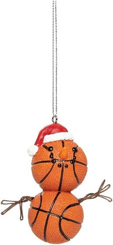The Bridge Collection Basketball Snowman Ornament - Unique and Fun Basketball Ornament for Christmas Tree - Sports Ornaments in Saudi Arabia
