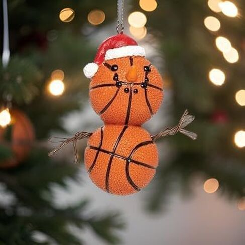 The Bridge Collection Basketball Snowman Ornament - Unique and Fun Basketball Ornament for Christmas Tree - Sports Ornaments in Saudi Arabia
