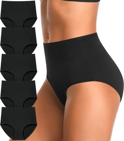 High Waisted Postpartum Underwear Slight Tummy Control Underwear Soft Full Coverage Cotton Panties Multipack in Saudi Arabia