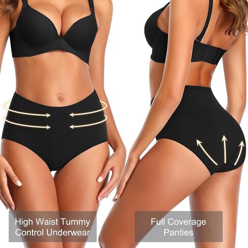 High Waisted Postpartum Underwear Slight Tummy Control Underwear Soft Full Coverage Cotton Panties Multipack in Saudi Arabia