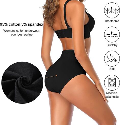 High Waisted Postpartum Underwear Slight Tummy Control Underwear Soft Full Coverage Cotton Panties Multipack in Saudi Arabia