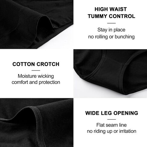 High Waisted Postpartum Underwear Slight Tummy Control Underwear Soft Full Coverage Cotton Panties Multipack in Saudi Arabia