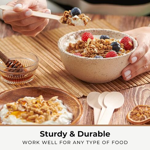 Disposable Wooden Spoons Set of 250 pcs – Biodegradable Utensils, Eco–Friendly & Compostable Disposable Cutlery – Perfect for Parties, Events & Catering - Wooden Spoons Disposable Wooden Cutlery in Saudi Arabia