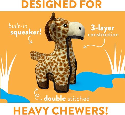 Spunky pup Tough Plush Toys for Aggressive Chewers - Durable, Triple-Layered Dog Chew Toys with Squeaker - Ideal for Medium to Large Dogs- Elephant in Saudi Arabia