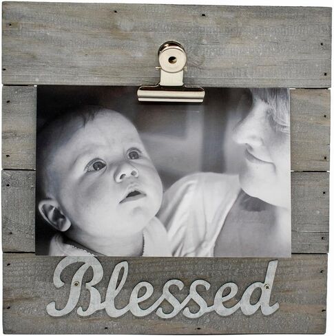 إطار صورة مبارك من لوح خشبي ريفي من ستيفاني إمبورتس مع مشبك (7.8 بوصة × 7.8 بوصة) in Kuwait