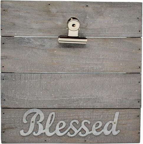 إطار صورة مبارك من لوح خشبي ريفي من ستيفاني إمبورتس مع مشبك (7.8 بوصة × 7.8 بوصة) in Kuwait