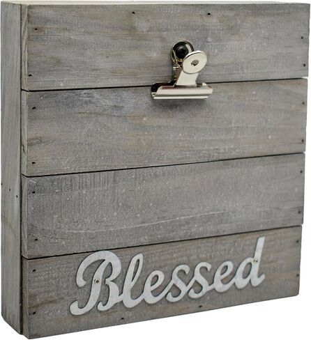 إطار صورة مبارك من لوح خشبي ريفي من ستيفاني إمبورتس مع مشبك (7.8 بوصة × 7.8 بوصة) in Kuwait