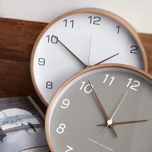 Wall Clock, Modern Clock, Natural Wood Clock, Minimalist Design Clock, Decorative Wall Clock, Wooden Wall Clock, Modern Wall Clock (White, 12'') in Saudi Arabia