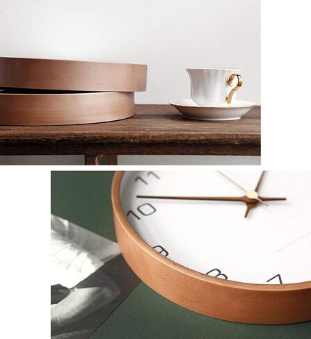 Wall Clock, Modern Clock, Natural Wood Clock, Minimalist Design Clock, Decorative Wall Clock, Wooden Wall Clock, Modern Wall Clock (White, 12'') in Saudi Arabia