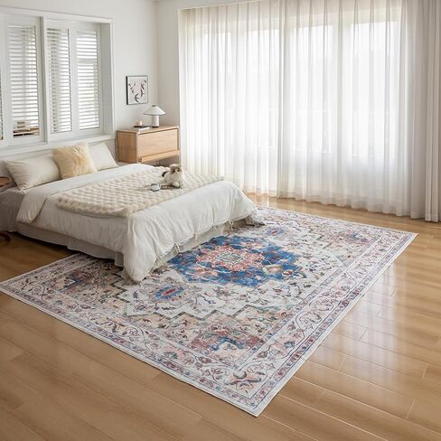 سجادة منطقة KEKUOU مقاس 2 × 4 سجادة قابلة للغسل، سجادة أرضية طاردة للماء غير قابلة للانزلاق للمدخل، المطبخ، المدخل الداخلي للباب الأمامي، الدخول، غرفة الأطفال (2'* 4'، أزرق/متعدد) in Kuwait