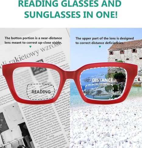 Eyekepper Bifocal Reading Glasses Women Stylish Bifocal Readers Clear Lens Oversize - Red +3.00 in Saudi Arabia