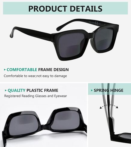 Eyekepper Bifocal Reading Glasses Women Stylish Bifocal Readers Clear Lens Oversize - Red +3.00 in Saudi Arabia