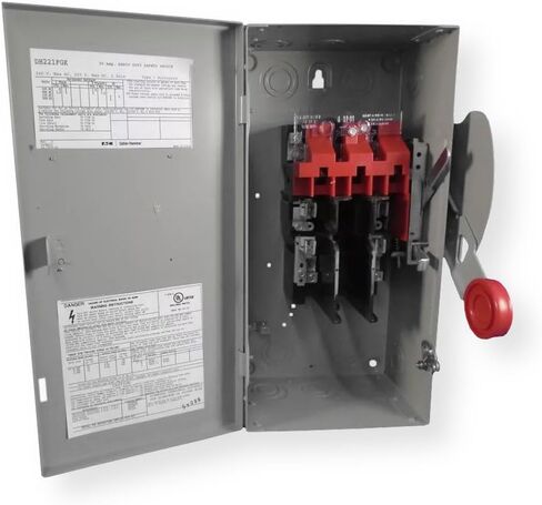 Eaton DH221FGK 2 سلك 2 قطب منصهر K Series مفتاح أمان للخدمة الشاقة 240 فولت تيار متردد 30 أمبير NEMA 1 in Saudi Arabia